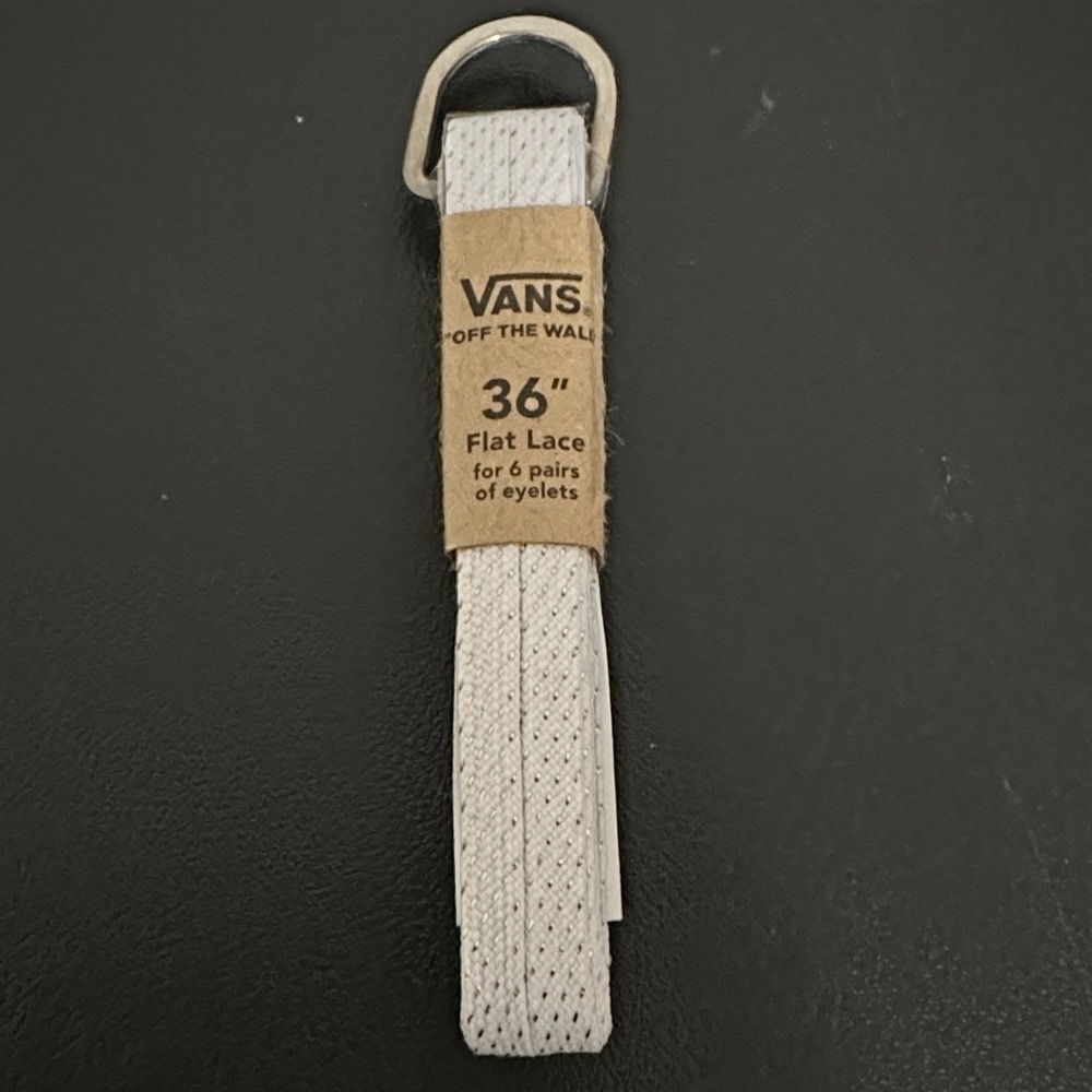 Vans white and gold laces